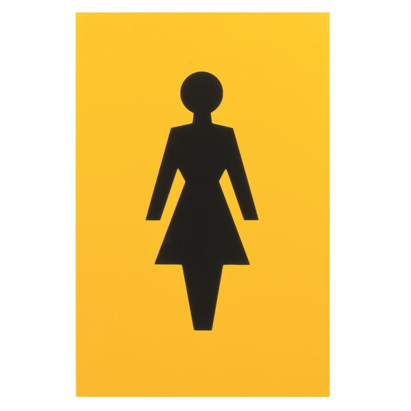 Arrone Nylon Female Sign 150mm x 100mm - Yellow RAL1004