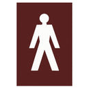 Arrone Nylon Male Sign 150mm x 100mm - Claret (Burgundy) RAL3005