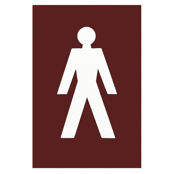 Arrone Nylon Male Sign 150mm x 100mm - Claret (Burgundy) RAL3005