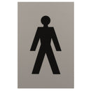 Arrone Nylon Male Sign 150mm x 100mm - Dove Grey RAL7506