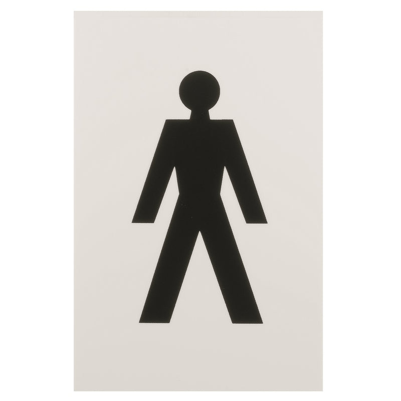 Arrone Nylon Male Sign 150mm x 100mm - Diamond White RAL9016