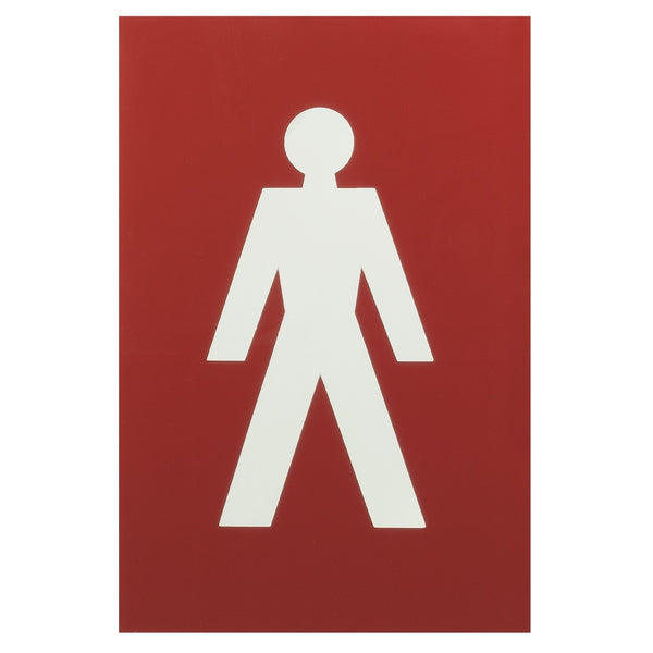Arrone Nylon Male Sign 150mm x 100mm - Red RAL3003