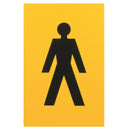Arrone Nylon Male Sign 150mm x 100mm - Yellow RAL1004