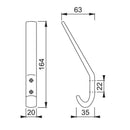 Hoppe Nylon Hat & Coat Hook - Anthracite Grey RAL7016