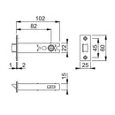 Arrone AR8019 Heavy Duty Tubular Latch - 102mm (4") Case - 82mm Backset - Dual Finish