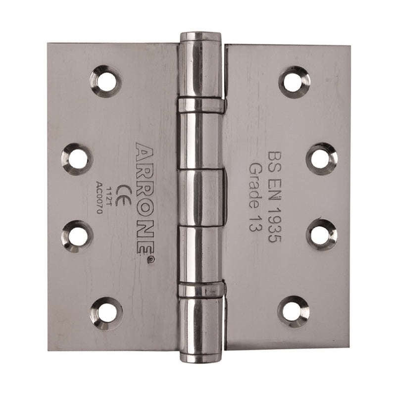 Arrone 102x102mm (4" x 4") Grade 13 Ball Bearing Butt Hinges (pair) - SSS