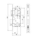 Arrone AR910 DIN Style Mortice Sashlock with Square Forend - 88mm Case - 60mm Backset - SSS