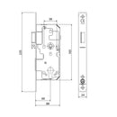 Arrone AR911 DIN Style Mortice Latch with Square Forend - 88mm Case - 60mm Backset - PSS