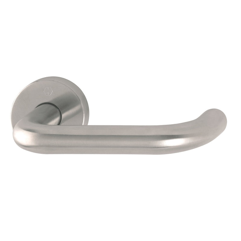 Arrone 19mmØ Return to Door Lever Handles on Sprung Round Rose - Grade 304 SSS