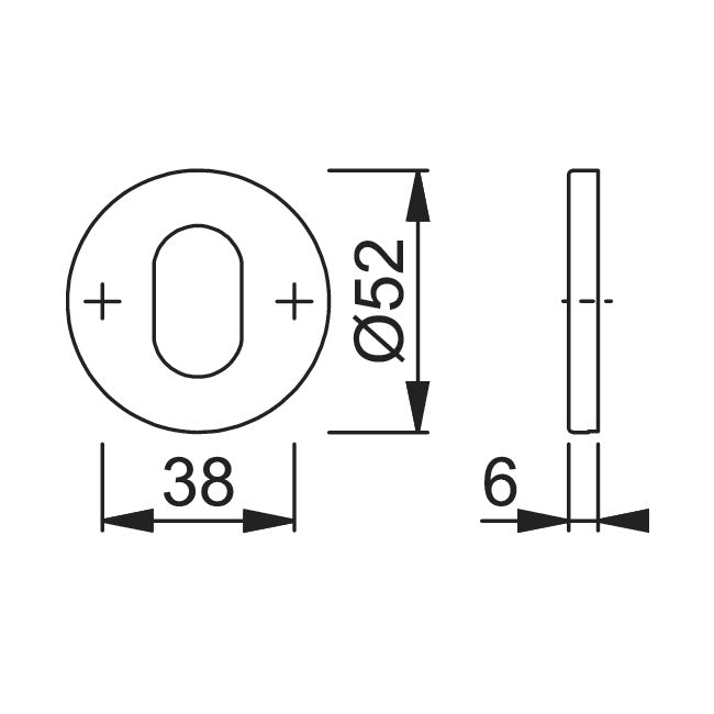 Arrone Oval Cylinder Escutcheon (pair) - Grade 304 SSS