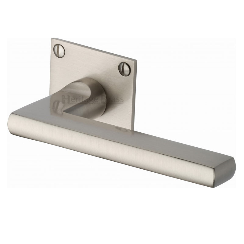 M.Marcus Trident Lever Handles on Square Rose - Satin Nickel