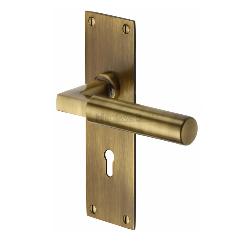 M.Marcus Bauhaus Lock Handles - Antique Brass