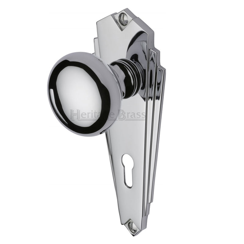 M.Marcus Broadway Lock Handles - Polished Chrome