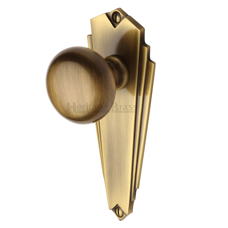M.Marcus Broadway Latch Handles - Antique Brass