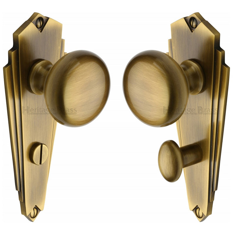 M.Marcus Broadway Bathroom Handles - Antique Brass