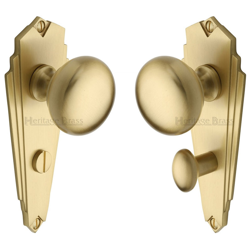 M.Marcus Broadway Bathroom Handles - Satin Brass