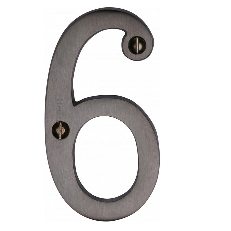M.Marcus Screw Fixing Numeral '6' 76mm (3") - Matt Bronze