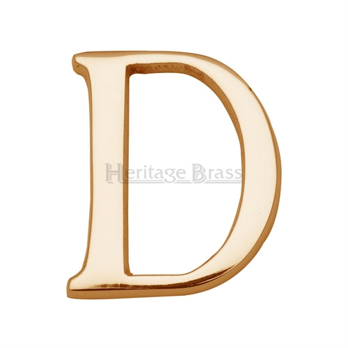 M.Marcus Pin Fixing Letter 'D' 51mm (2") - Polished Brass