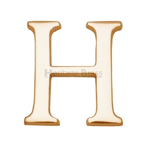 M.Marcus Pin Fixing Letter 'H' 51mm (2") - Polished Brass