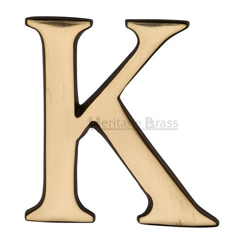 M.Marcus Pin Fixing Letter 'K' 51mm (2") - Polished Brass
