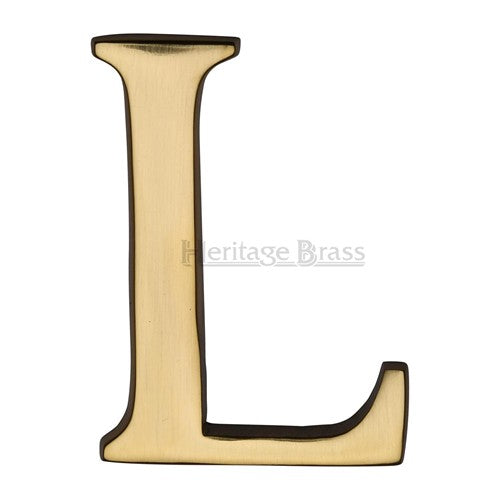 M.Marcus Pin Fixing Letter 'L' 51mm (2") - Polished Brass