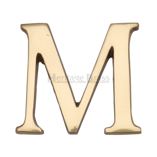 M.Marcus Pin Fixing Letter 'M' 51mm (2") - Polished Brass