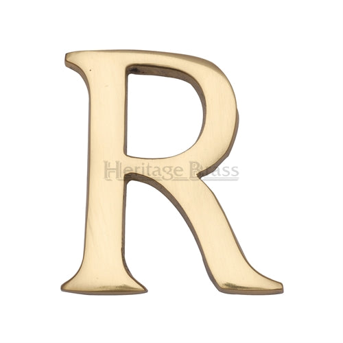 M.Marcus Pin Fixing Letter 'R' 51mm (2") - Polished Brass