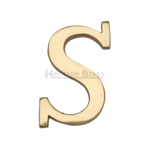 M.Marcus Pin Fixing Letter 'S' 51mm (2") - Polished Brass