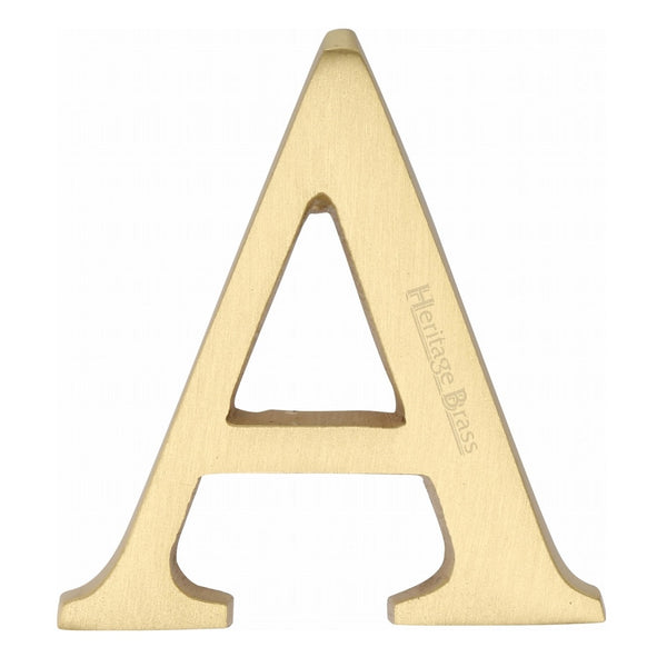 M.Marcus Pin Fixing Letter 'A' 51mm (2") - Satin Brass
