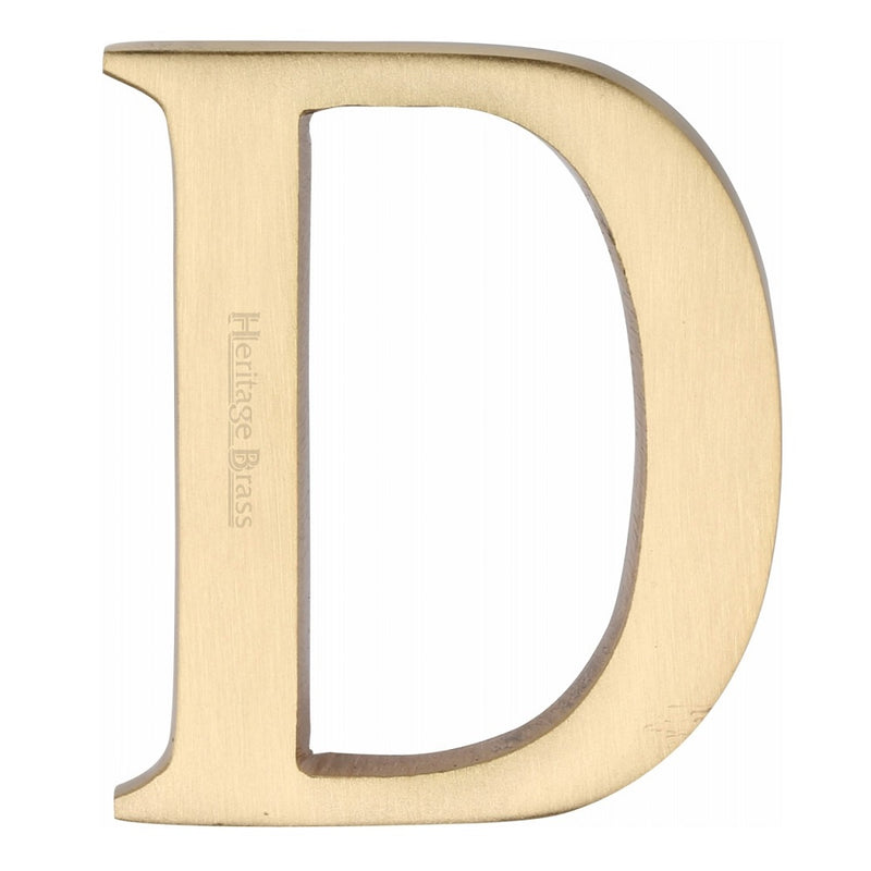 M.Marcus Pin Fixing Letter 'D' 51mm (2") - Satin Brass