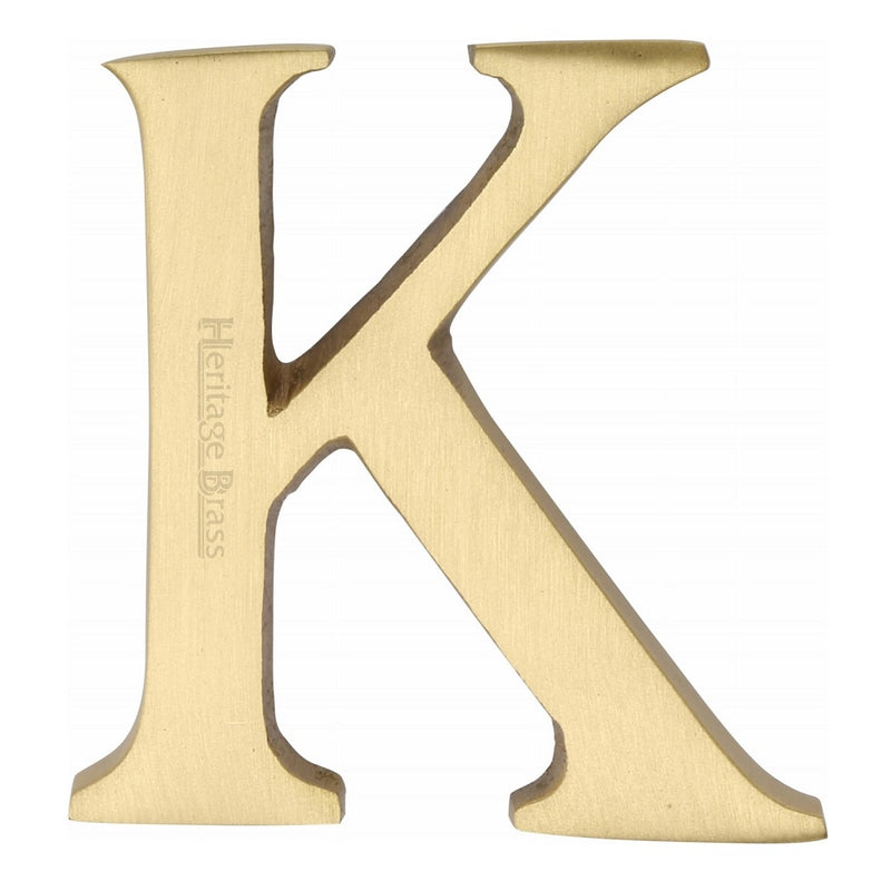 M.Marcus Pin Fixing Letter 'K' 51mm (2") - Satin Brass