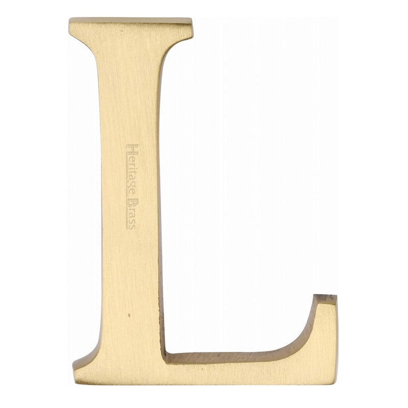 M.Marcus Pin Fixing Letter 'L' 51mm (2") - Satin Brass