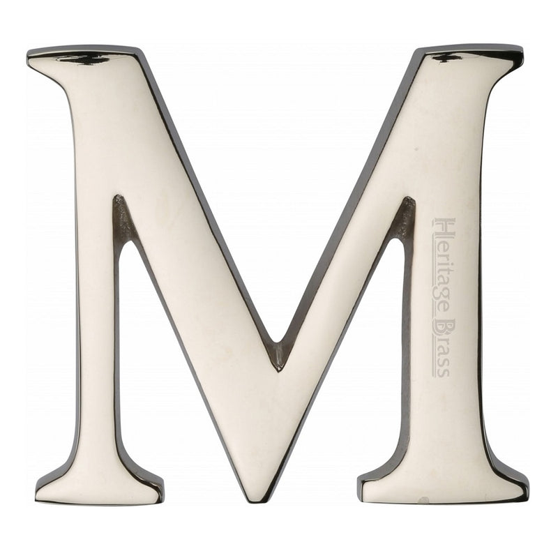M.Marcus Pin Fixing Letter 'M' 51mm (2") - Polished Nickel