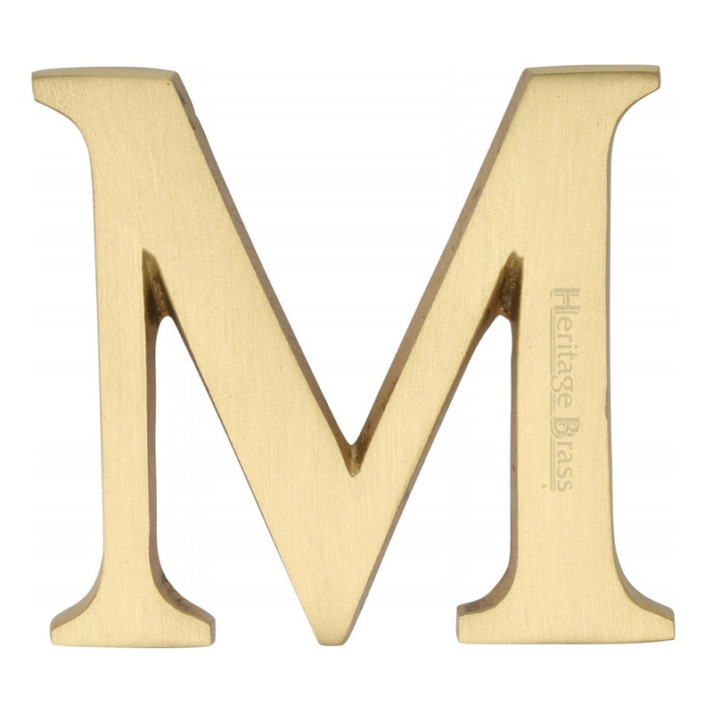 M.Marcus Pin Fixing Letter 'M' 51mm (2") - Satin Brass