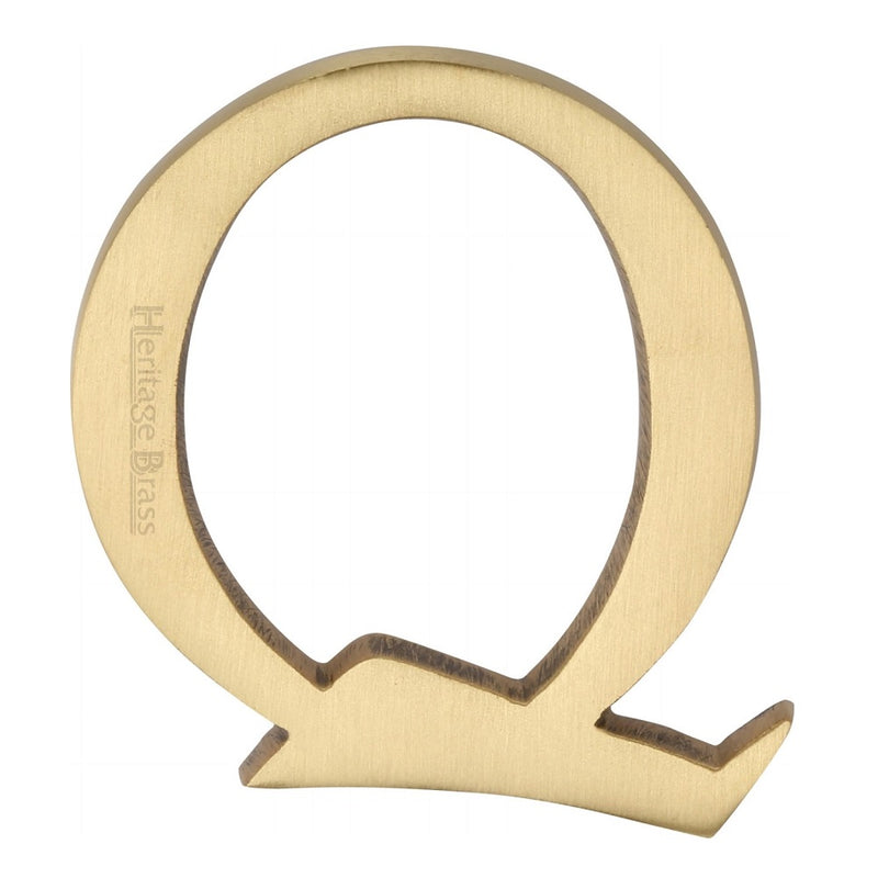 M.Marcus Pin Fixing Letter 'Q' 51mm (2") - Satin Brass