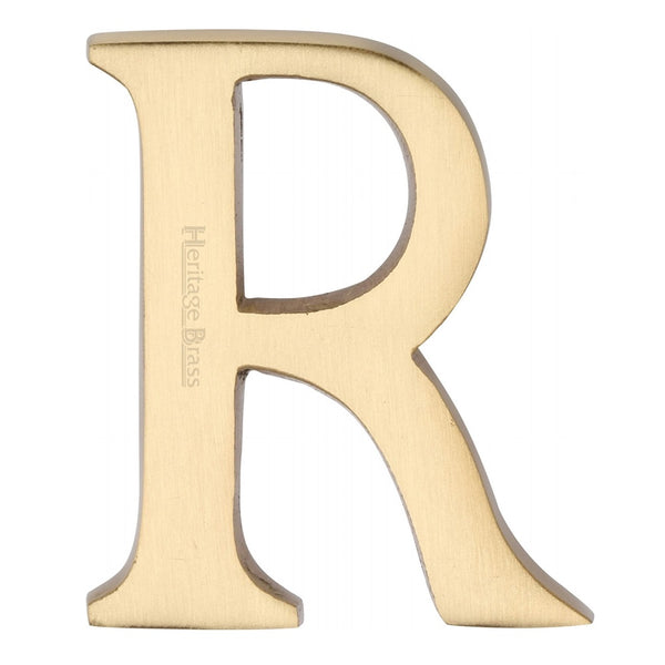 M.Marcus Pin Fixing Letter 'R' 51mm (2") - Satin Brass