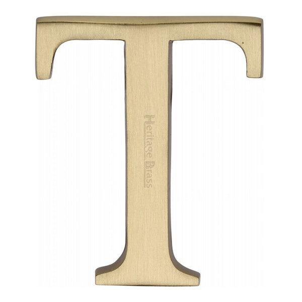 M.Marcus Pin Fixing Letter 'T' 51mm (2") - Satin Brass