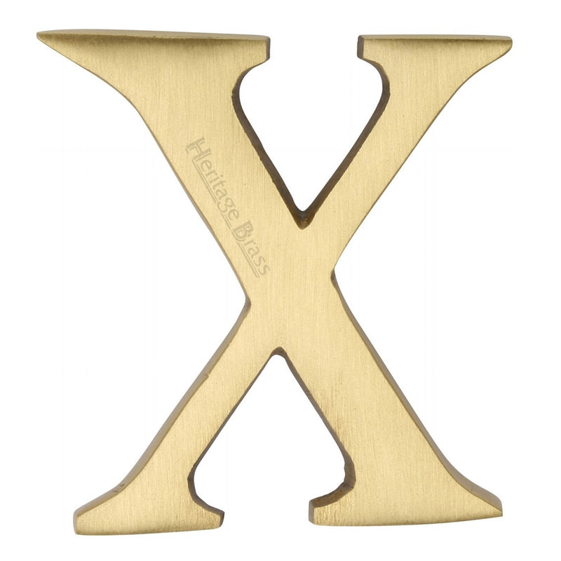 M.Marcus Pin Fixing Letter 'X' 51mm (2") - Satin Brass