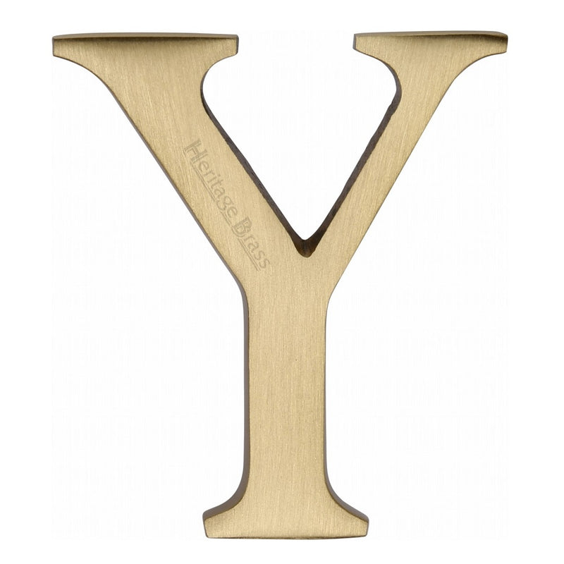 M.Marcus Pin Fixing Letter 'Y' 51mm (2") - Satin Brass