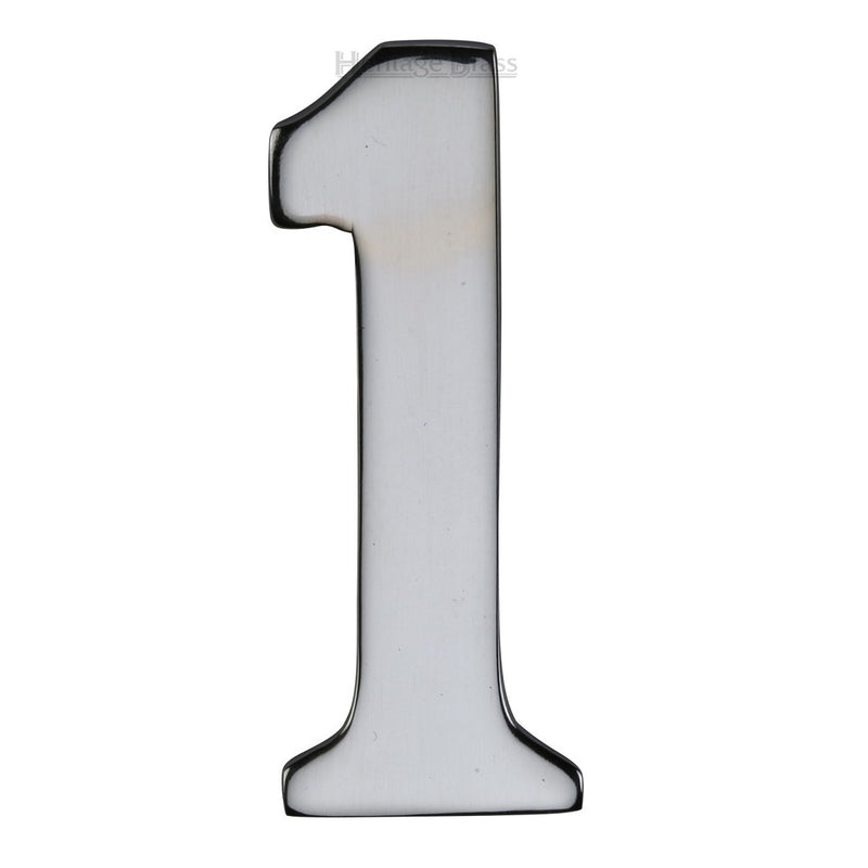 M.Marcus Self Adhesive Numeral '1' 51mm (2") - Polished Chrome