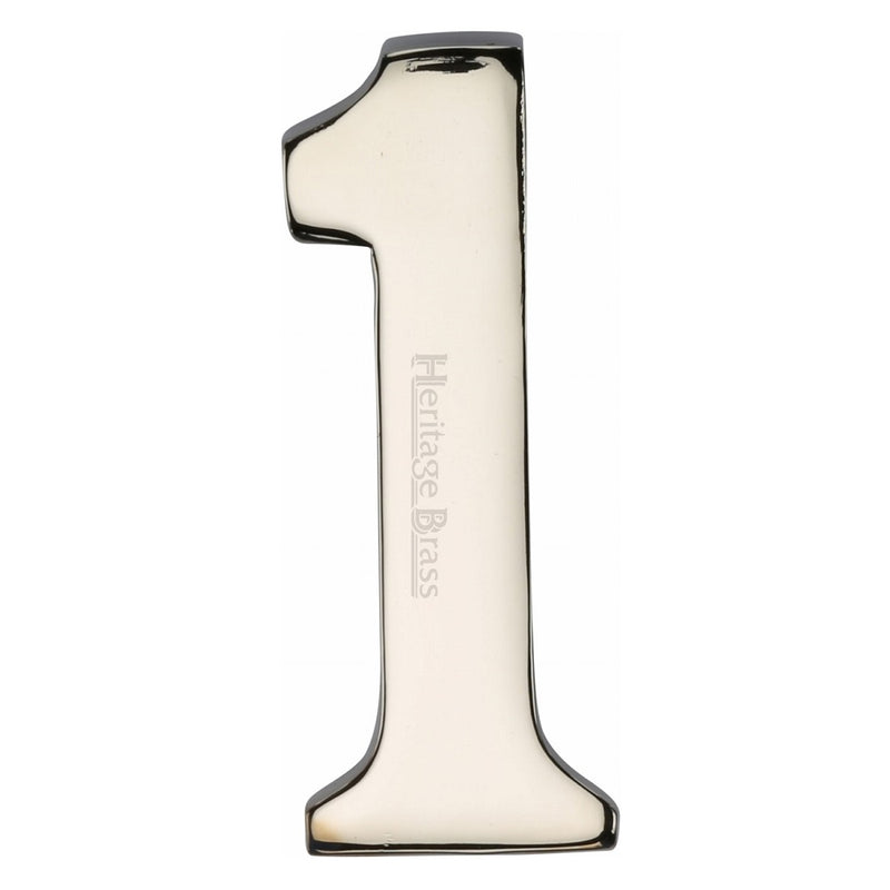 M.Marcus Self Adhesive Numeral '1' 51mm (2") - Polished Nickel