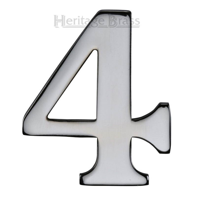 M.Marcus Self Adhesive Numeral '4' 51mm (2") - Polished Chrome