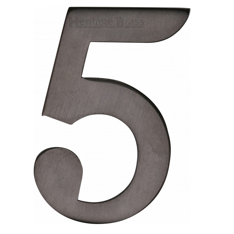 M.Marcus Self Adhesive Numeral '5' 51mm (2") - Matt Bronze