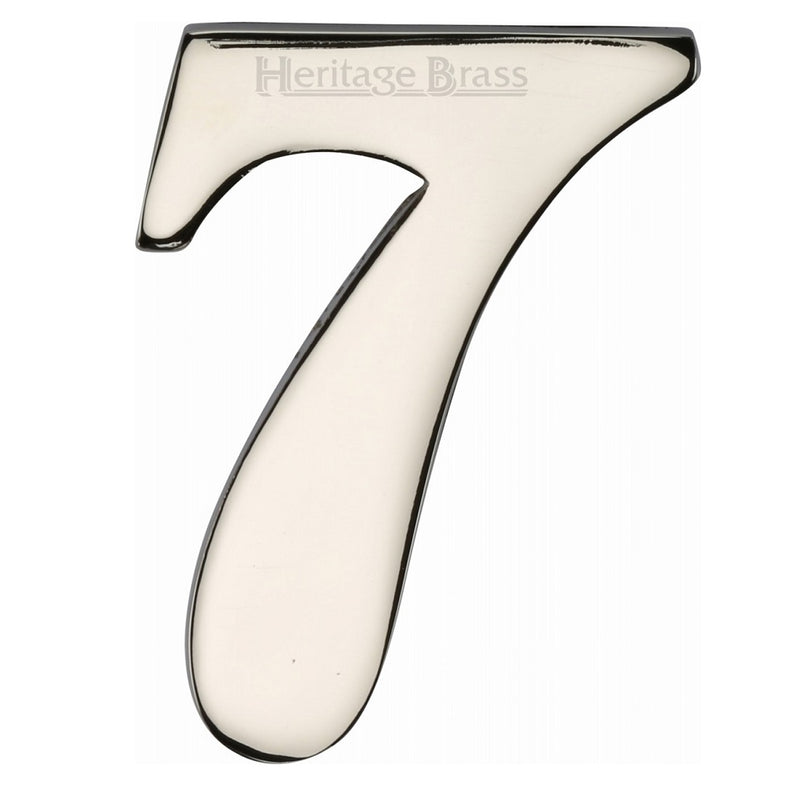 M.Marcus Self Adhesive Numeral '7' 51mm (2") - Polished Nickel