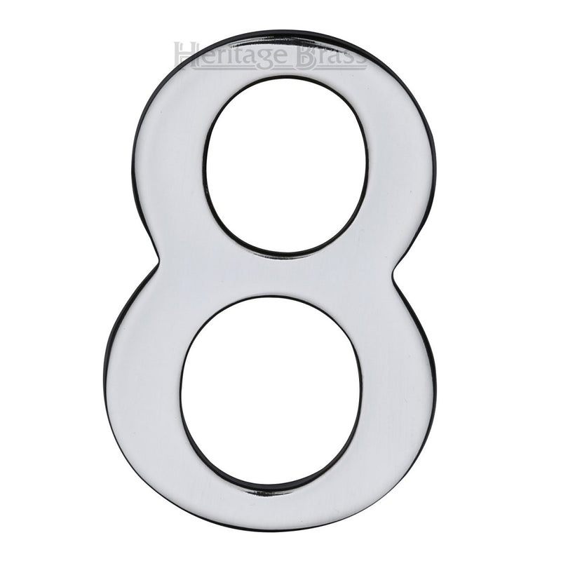 M.Marcus Self Adhesive Numeral '8' 51mm (2") - Polished Chrome