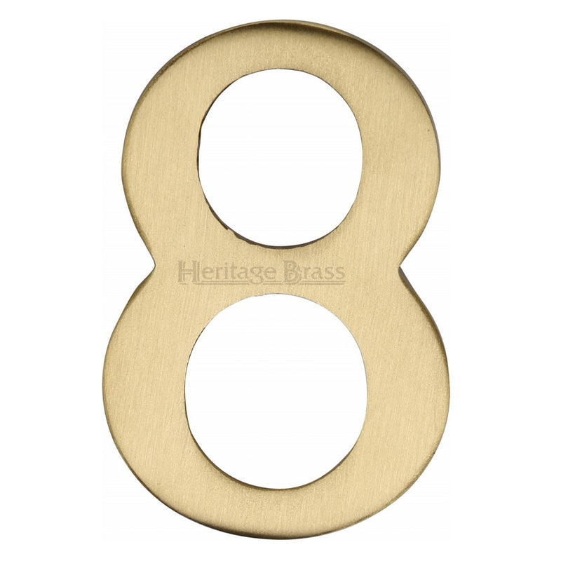 M.Marcus Self Adhesive Numeral '8' 51mm (2") - Satin Brass