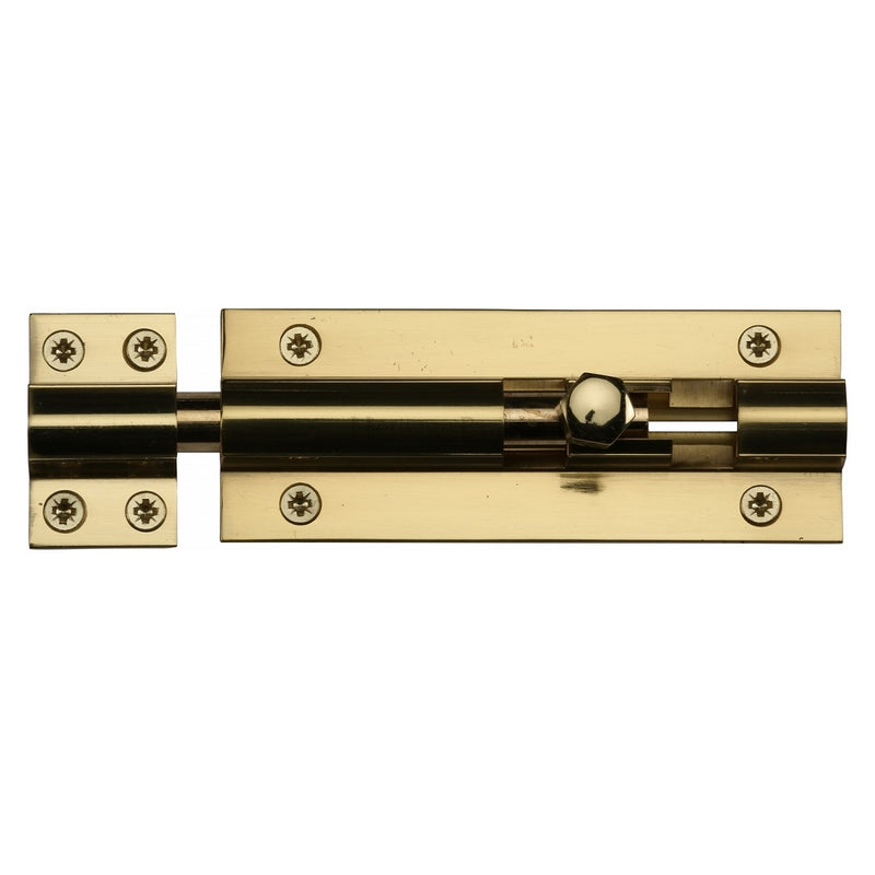 M.Marcus Straight Door Bolt - 102mm (4") - Polished Brass