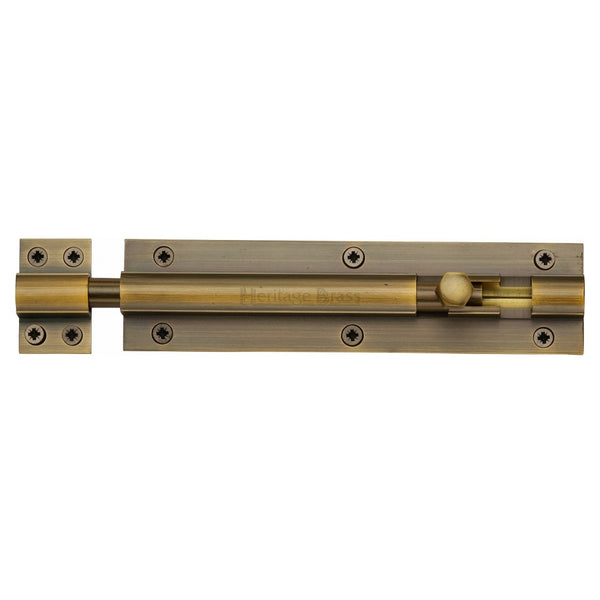 M.Marcus Straight Door Bolt - 152mm (6") - Antique Brass