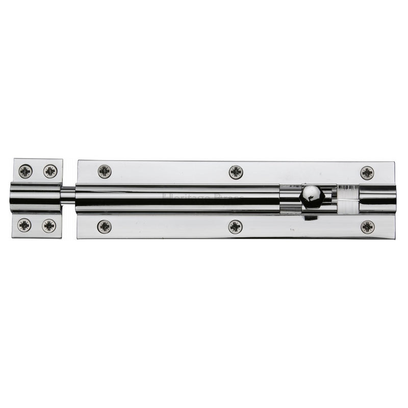 M.Marcus Straight Door Bolt - 152mm (6") - Polished Chrome
