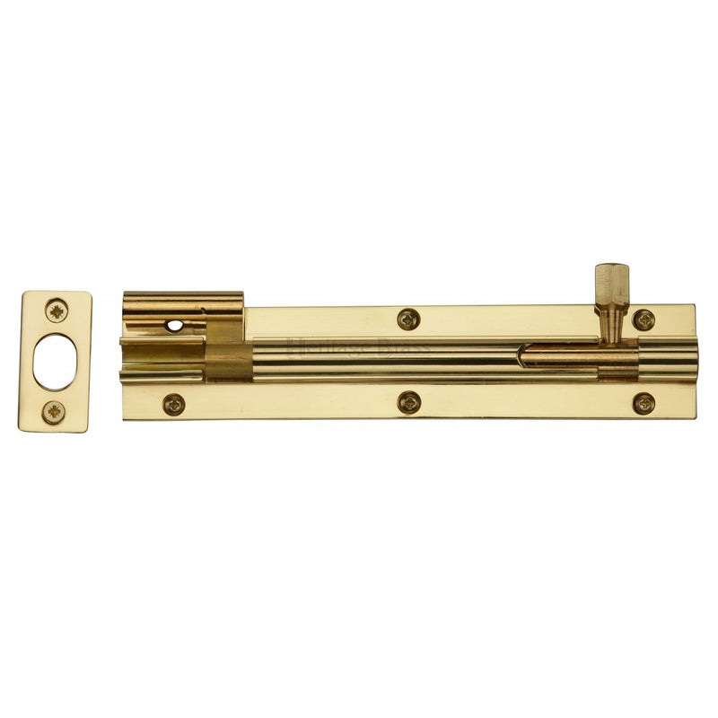 M.Marcus Necked Door Bolt - 152mm (6") - Polished Brass